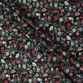 Black Multicolor Meadow Floral Print Cotton Lawn Fabric – Delicate Garden Design, 110 cm Width, Made in Japan-D26850