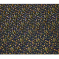 Navy Mustard Green Abstract Floral Print Cotton Lawn Fabric – Modern Artistic Design, 110 cm Width, Made in Japan-D26836
