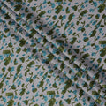 Grey Blue Green Abstract Floral Print Cotton Lawn Fabric – Modern Artistic Design, 110 cm Width, Made in Japan-D26835