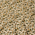 Cream Mustard Green Abstract Floral Print Cotton Lawn Fabric – Modern Artistic Design, 110 cm Width, Made in Japan-D26837