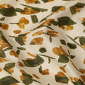 Cream Mustard Green Abstract Floral Print Cotton Lawn Fabric – Modern Artistic Design, 110 cm Width, Made in Japan-D26837