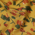 Mustard Orange Green Abstract Floral Print Cotton Lawn Fabric – Contemporary Artistic Design, 110 cm Width, Made in Japan-D26834