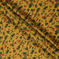 Mustard Orange Green Abstract Floral Print Cotton Lawn Fabric – Contemporary Artistic Design, 110 cm Width, Made in Japan-D26834
