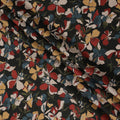 Black Multicolor Floral Print Cotton Lawn Fabric – Artistic Bloom Design, 110 cm Width, Made in Japan-D26842