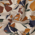 Cream Brown Navy Multicolor Floral Print Cotton Lawn Fabric – Artistic Bloom Design, 110 cm Width, Made in Japan-D26839