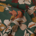 Green Mustard Rust Multicolor Floral Print Cotton Lawn Fabric – Artistic Bloom Design, 110 cm Width, Made in Japan-D26840