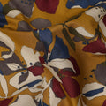 Mustard Blue Maroon Multicolor Floral Print Cotton Lawn Fabric – Artistic Bloom Design, 110 cm Width, Made in Japan-D26841