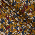 Mustard Blue Maroon Multicolor Floral Print Cotton Lawn Fabric – Artistic Bloom Design, 110 cm Width, Made in Japan-D26841