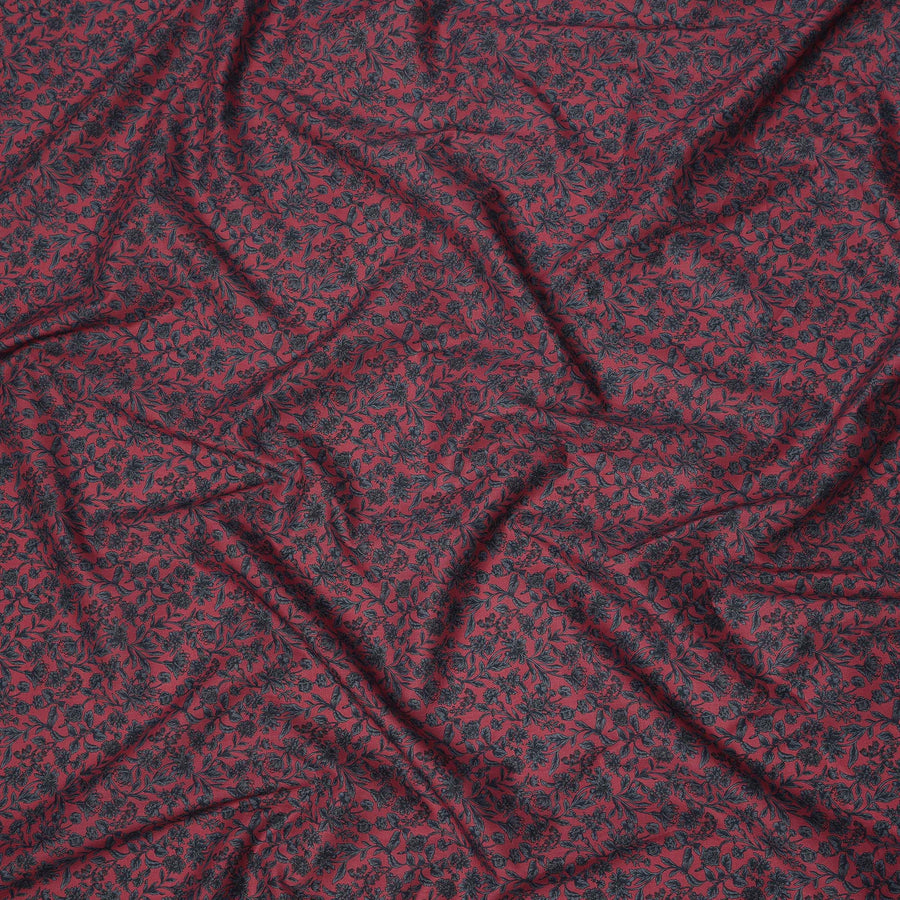 Pink Black Floral Print Cotton Lawn Fabric – Intricate Botanical Design, 110 cm Width, Made in Japan-D26824