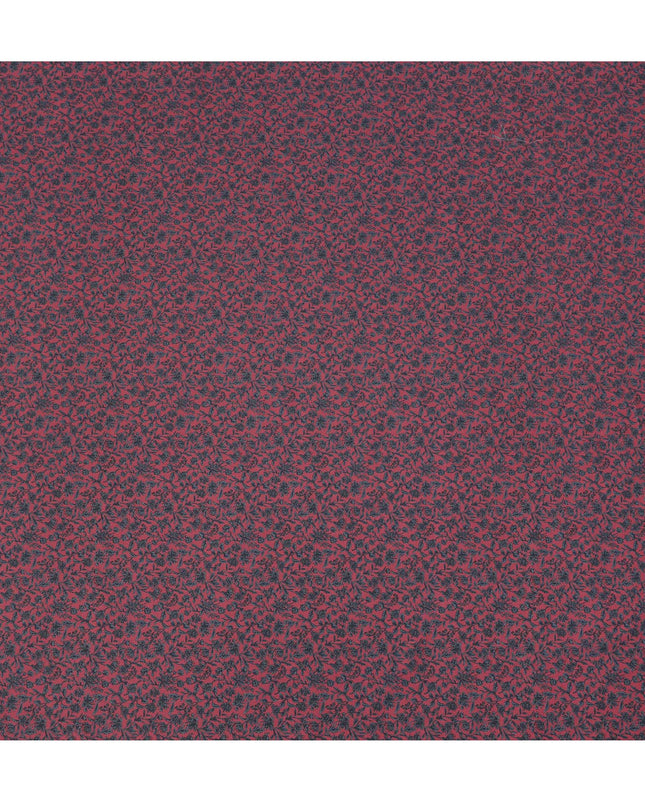 Pink Black Floral Print Cotton Lawn Fabric – Intricate Botanical Design, 110 cm Width, Made in Japan-D26824