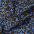 Blue Brown Floral Print Cotton Lawn Fabric – Delicate Botanical Design, 110 cm Width, Made in Japan-D26827