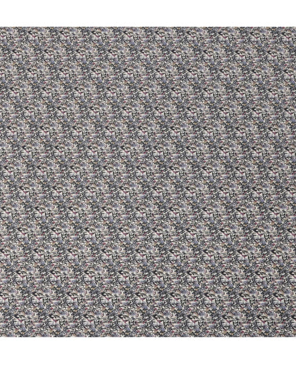 Cream Purple Grey Floral Print Cotton Lawn Fabric – Artistic Botanical Motif, 110 cm Width, Made in Japan-D26831