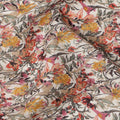 Cream Multicolor Abstract Floral Print Cotton Lawn Fabric – Artistic Botanical Design, 110 cm Width, Made in Japan-D26829