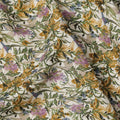 Cream Multicolor Floral Print Cotton Lawn Fabric – Artistic Botanical Design, 110 cm Width, Made in Japan-D26828