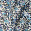 Cream Blue Multicolor Floral Print Cotton Lawn Fabric – Artistic Botanical Design, 110 cm Width, Made in Japan-D26832