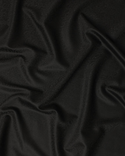 Rich Black Premium Italian Blended Wool Jacquard Jacketing Fabric 150 Cms Width Smooth Soft Luxurious Durable Wrinkle Resistant Material for Blazers Jackets-D28618 - Regal Fabrics