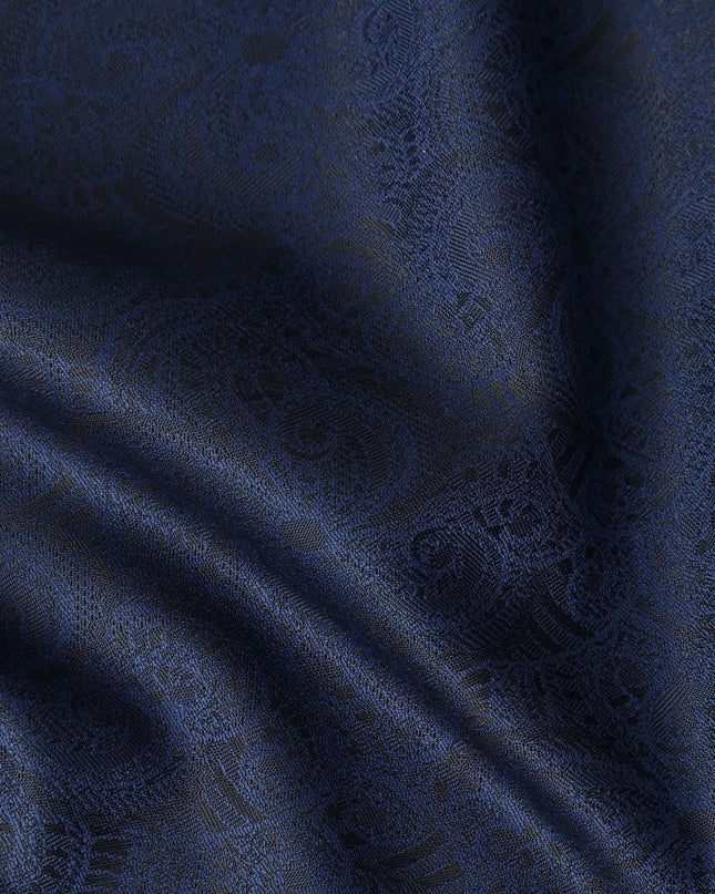 Royal Blue Premium Italian Blended Wool Jacquard Jacketing Fabric 3.50 Mtrs Length 150 Cms Width Smooth Soft Luxurious Durable Wrinkle Resistant Material for Blazers Jackets-D28613 - Regal Fabrics