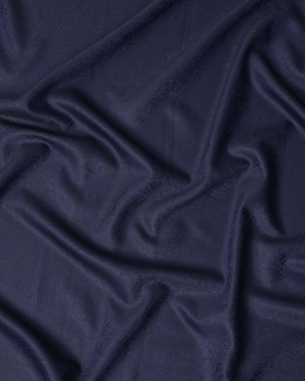 Deep Navy Blue Premium Italian Blended Wool Jacquard Jacketing Fabric 3.50 Mtrs Length 150 Cms Width Smooth Soft Luxurious Durable Wrinkle Resistant Material for Blazers Jackets-D28615 - Regal Fabrics