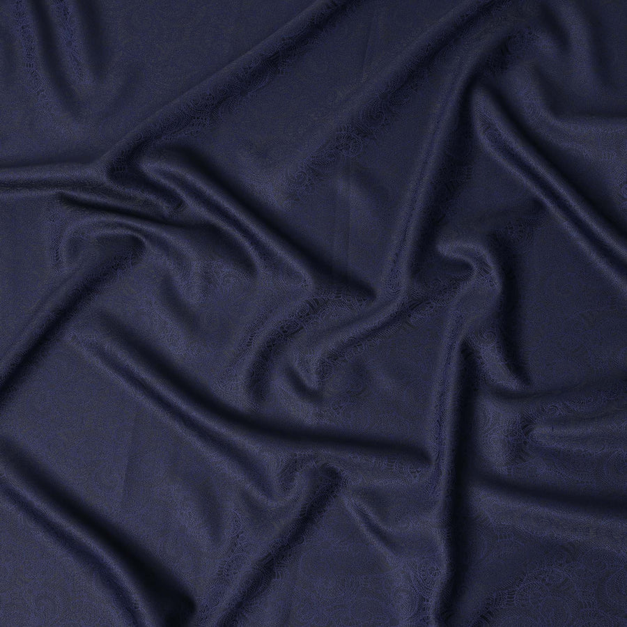 Deep Navy Blue Premium Italian Blended Wool Jacquard Jacketing Fabric 3.50 Mtrs Length 150 Cms Width Smooth Soft Luxurious Durable Wrinkle Resistant Material for Blazers Jackets-D28615 - Regal Fabrics
