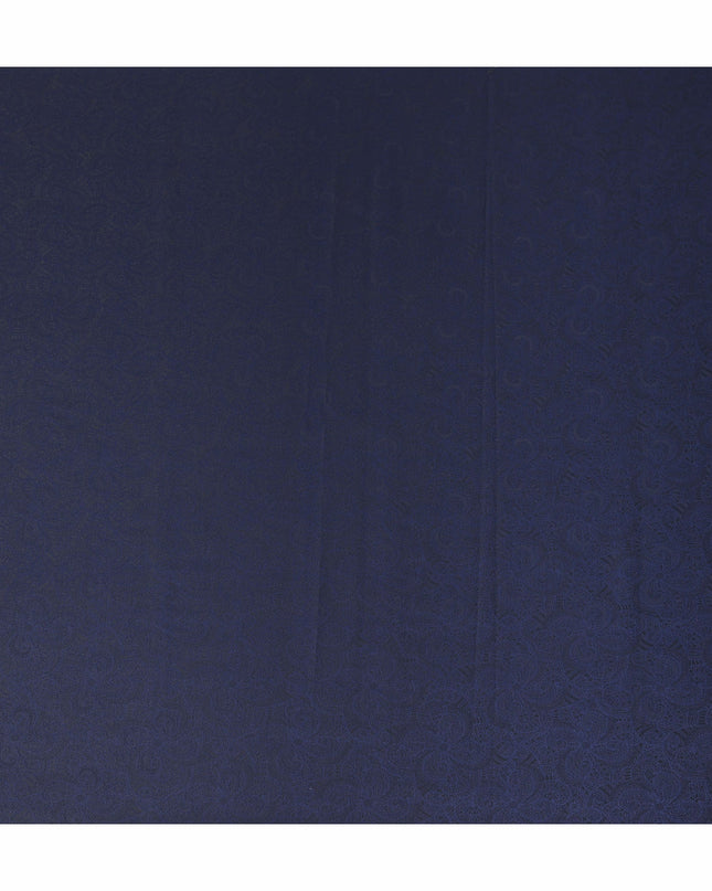 Deep Navy Blue Premium Italian Blended Wool Jacquard Jacketing Fabric 3.50 Mtrs Length 150 Cms Width Smooth Soft Luxurious Durable Wrinkle Resistant Material for Blazers Jackets-D28615 - Regal Fabrics