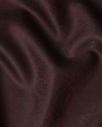 Rich Maroon Premium Italian Blended Wool Jacquard Jacketing Fabric 3.50 Mtrs Length 150 Cms Width Smooth Soft Durable Wrinkle Resistant Luxury Material for Blazers Jackets-D28616 - Regal Fabrics