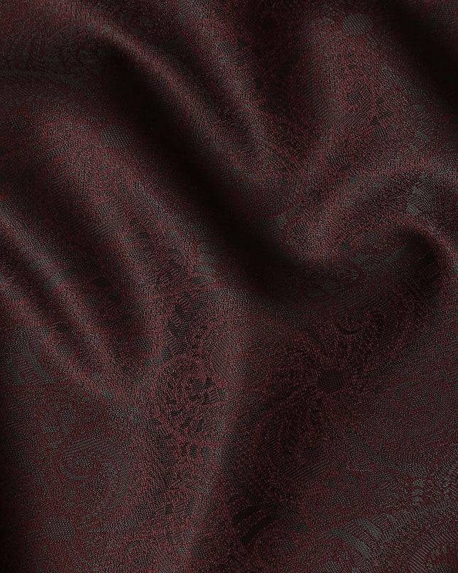 Rich Maroon Premium Italian Blended Wool Jacquard Jacketing Fabric 3.50 Mtrs Length 150 Cms Width Smooth Soft Durable Wrinkle Resistant Luxury Material for Blazers Jackets-D28616 - Regal Fabrics