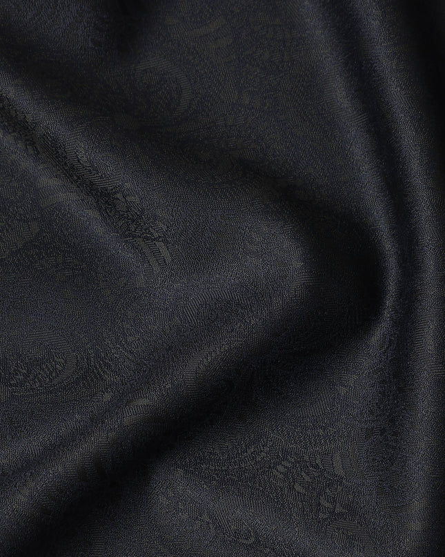 Dark Midnight Blue Premium Italian Blended Wool Jacquard Jacketing Fabric 150 Cms Width Smooth Soft Luxurious Durable Wrinkle Resistant Material for Blazers Jackets-D28619 - Regal Fabrics