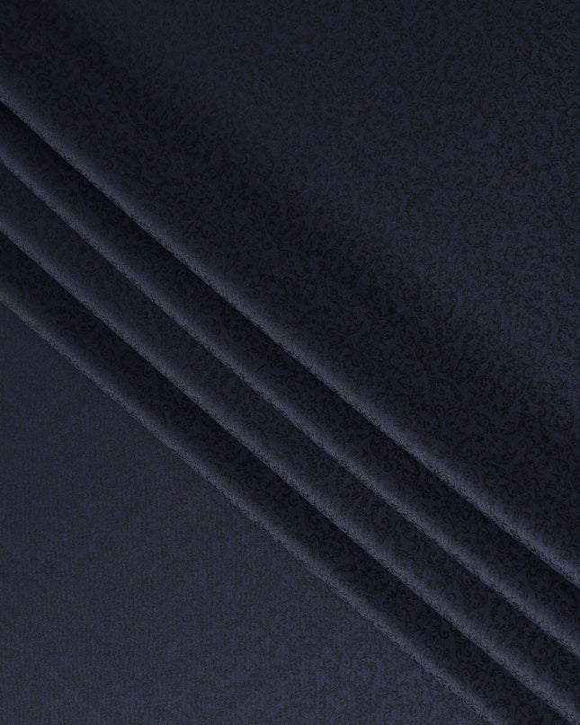 Midnight Navy Premium Italian Blended Wool Jacquard Jacketing Fabric 150 Cms Width Smooth Soft Luxurious Durable Wrinkle Resistant Material for Blazers Jackets-D28614 - Regal Fabrics