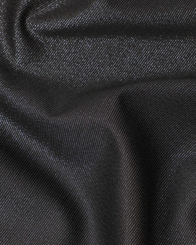 Charcoal Black Premium Italian Blended Wool Jacketing Fabric 150 Cms Width Smooth Soft Luxurious Durable Wrinkle Resistant Material for Blazers Jackets Formal Wear-D28609 - Regal Fabrics