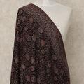Antique Black Brown Printed Premium Kashmiri Pashmina Shawl 225X110 Cms, Made in India-D27102