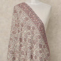 Off White Printed Premium Kashmiri Pashmina Shawl 225X110 Cms, Made in India-D27105