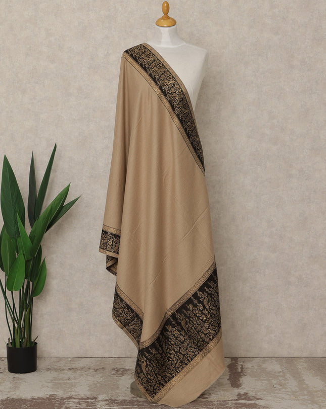Camel Beige Solid Premium Kashmiri Pashmina Shawl 225X110 Cms, Made in India-D27107