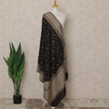 Black Floral Premium Kashmiri Pashmina Shawl 225X80 CMS Width, India-D26990 - Regal Fabrics