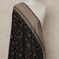 Black Floral Premium Kashmiri Pashmina Shawl 225X80 CMS Width, India-D26990 - Regal Fabrics