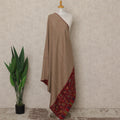 Beige Premium Kashmiri Pashmina Shawl 225X80 CMS Width, India-D27005