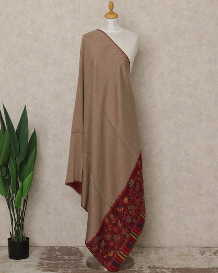 Beige Premium Kashmiri Pashmina Shawl 225X80 CMS Width, India-D27005