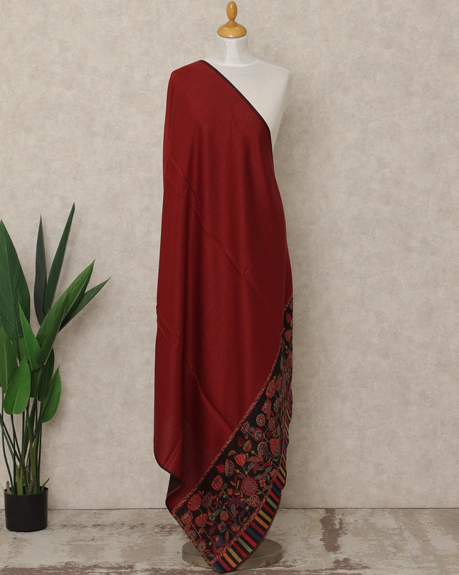 Deep Red Solid Premium Kashmiri Pashmina Shawl 225X110 Cms, Made in India-D27099