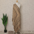 Beige Brown Printed Premium Kashmiri Pashmina Shawl 225X80 CMS Width, India-D27000