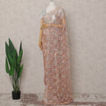 Peach Coral French Chantilly Lace Saree 5.5m
