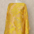 Mustard Yellow Floral Traditional Somali Premium Fransawi Silk Chiffon Dirac Fabric With Metallic Lurex 3.5 Mtrs 140 Cms Width France-D28033