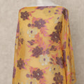Golden Yellow Fransawi Traditional Somali Premium Silk Chiffon Dirac Fabric with metallic lurex 3.5 MtrsX140 Cms, France-D27118 Regal Fabrics