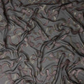 Black Premium Pure French Silk Chiffon Fabric With Metallic Bow Woven Design 110 Cms Width From France-D27238 - Regal Fabrics