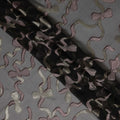Black Premium Pure French Silk Chiffon Fabric With Metallic Bow Woven Design 110 Cms Width From France-D27238 - Regal Fabrics