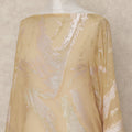 Beige Gold Abstract Fransawi Silk Chiffon Dirac Lurex