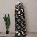 Jet Black Silk Chiffon Saree - D31602