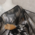 Jet Black Silk Chiffon Saree - D31602