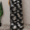 Jet Black Silk Chiffon Saree - D31602