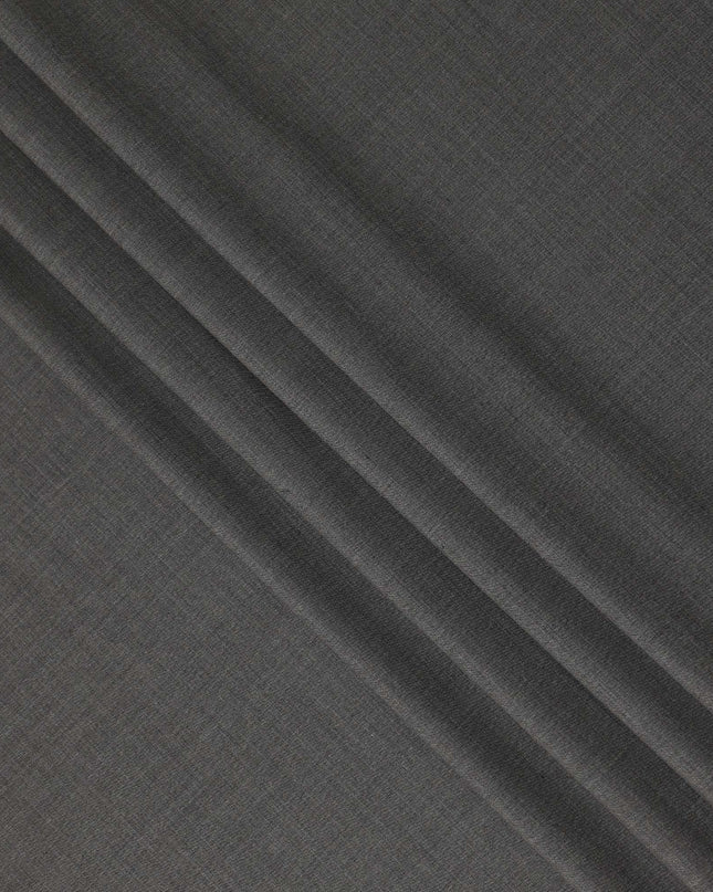 Dark Grey Solid Blended Poly Wool Suiting Fabric 150 Cms Width Smooth Soft Durable Wrinkle Resistant Material for Formal Suits Trousers Blazers-D28595 - Regal Fabrics