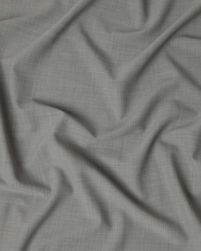 Light Grey Solid Blended Poly Wool Suiting Fabric 150 Cms Width Smooth Soft Durable Wrinkle Resistant Material for Formal Suits Trousers Blazers-D28596 - Regal Fabrics
