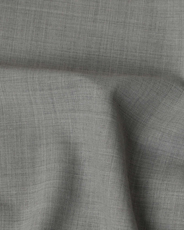 Light Grey Solid Blended Poly Wool Suiting Fabric 150 Cms Width Smooth Soft Durable Wrinkle Resistant Material for Formal Suits Trousers Blazers-D28596 - Regal Fabrics